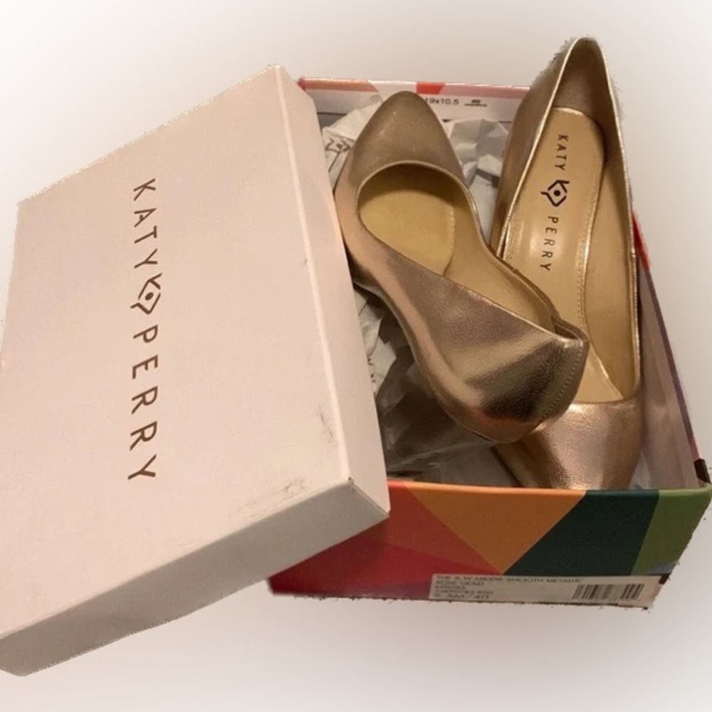💃👠Katy Perry Women's The A.W Middie-Smooth Metallic Pump Rose Gold 9.5 👠💃 - Picture 3 of 16
